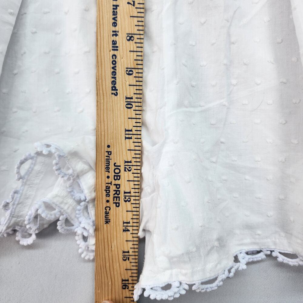 NWT Simplee Shorts Junior LARGE High Waist White Cotton Lined Crochet Hem Summer - Picture 9 of 12